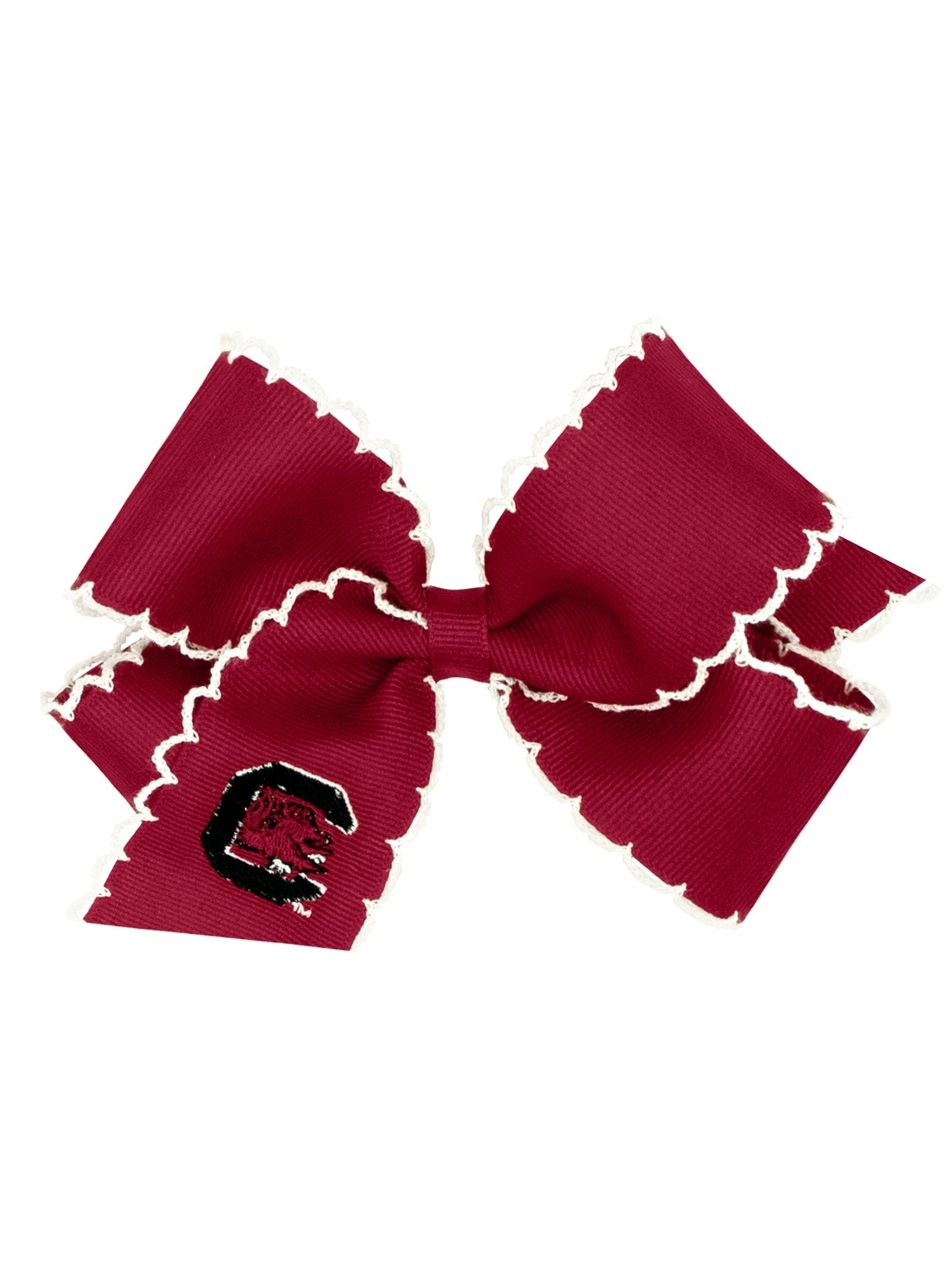 Moonstitch Embroidered Grosgrain Bow - Collegiate