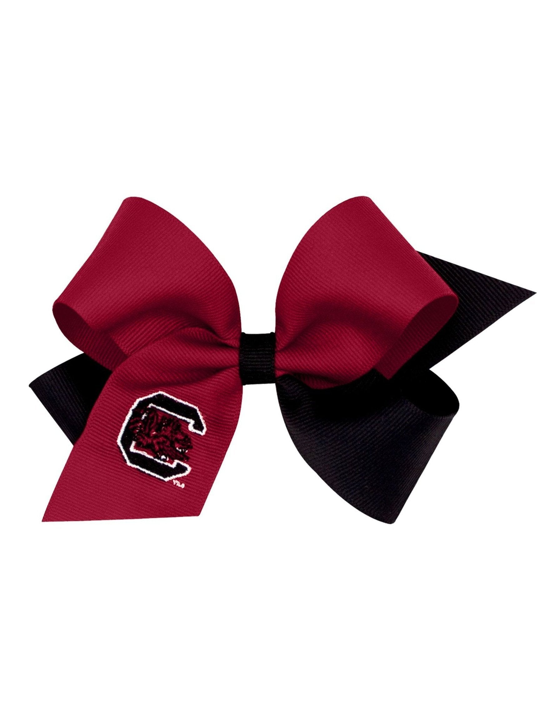 Two-tone Collegiate Embroidered Grosgrain Hair Bow