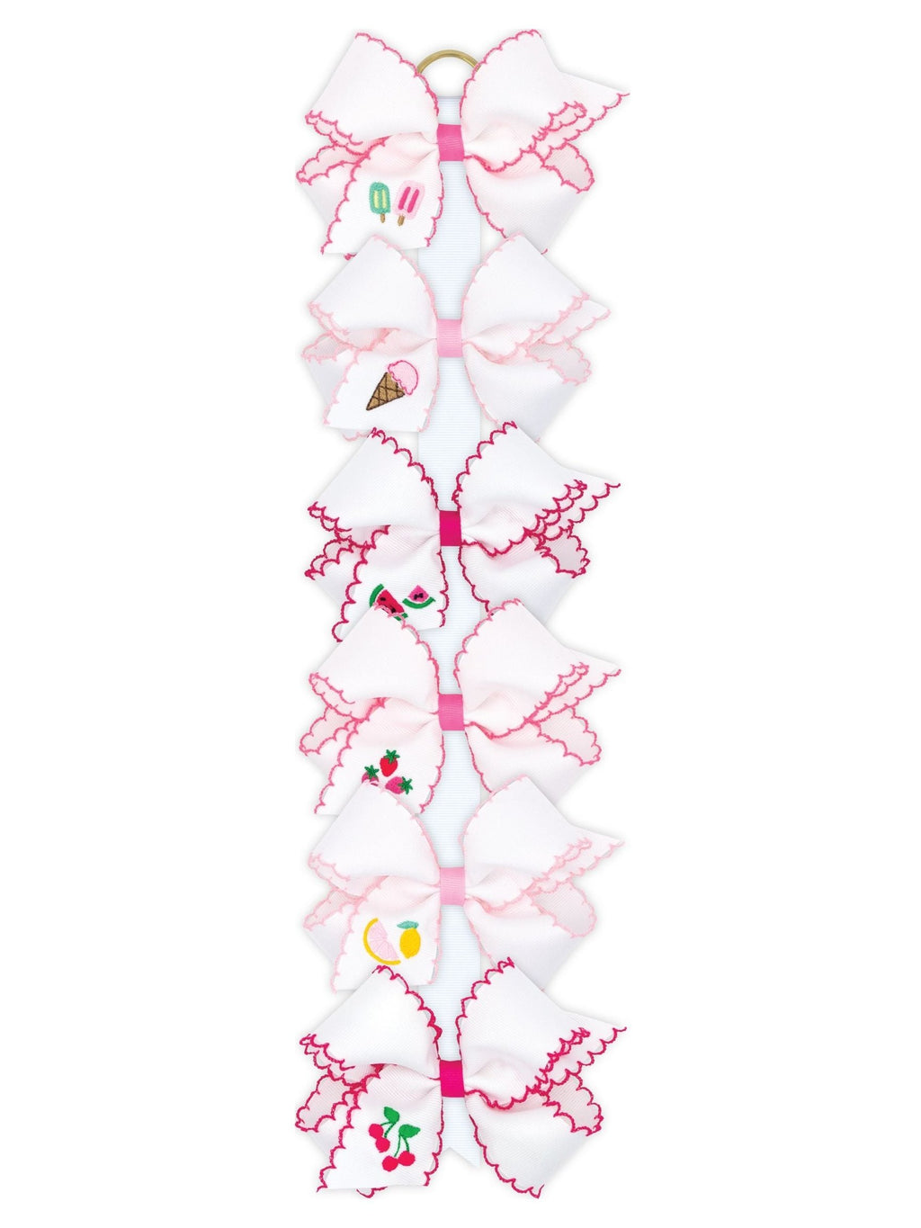 Moonstitch Embroidered Grosgrain Bow - Asst'd Designs