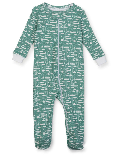 Parker Zipped Pajama - Gone Fishing