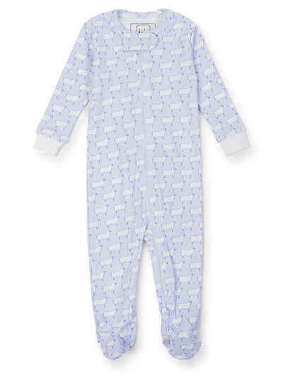 Parker Zipped Pajama - Counting Sheep Blue