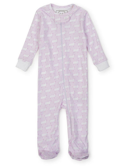 Parker Zipper Pajama - Counting Sheep Pink